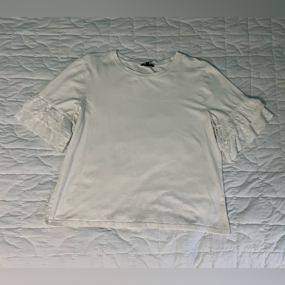 Soft White Ruffled Sleeve Top